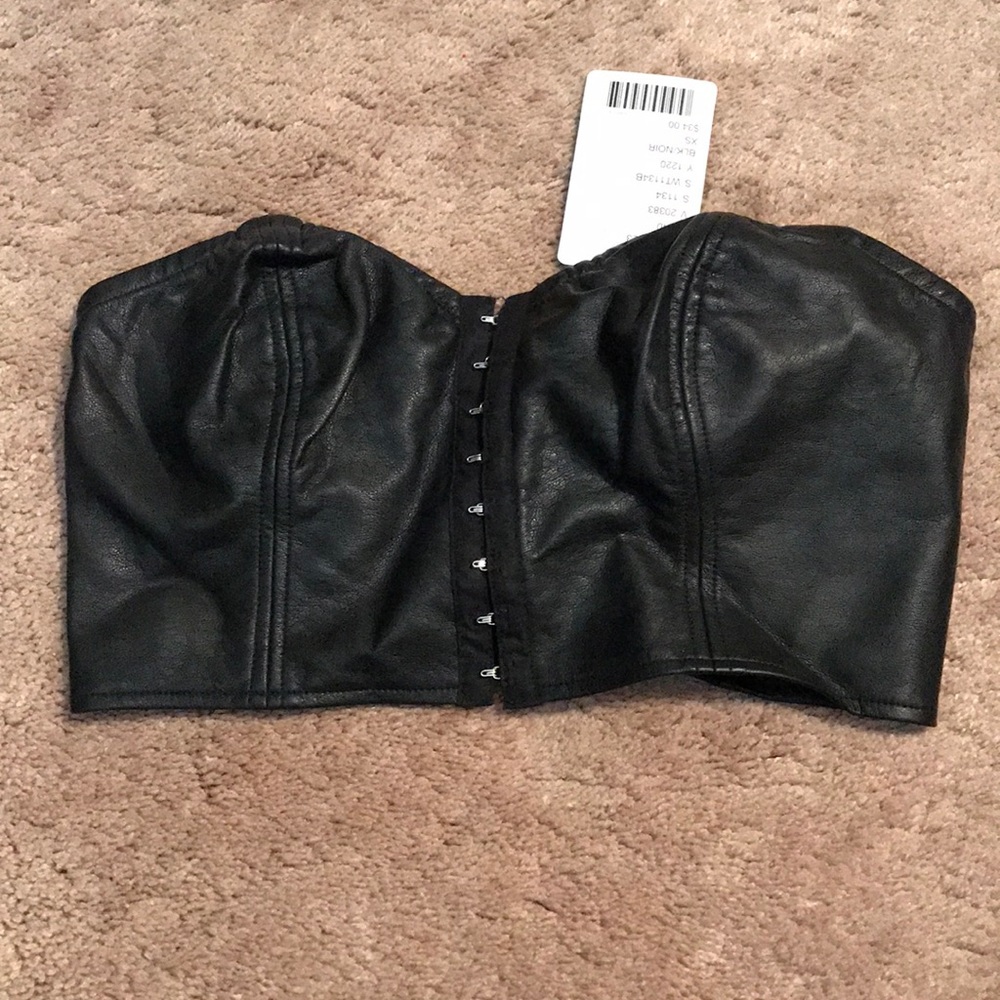 Sparkle & Fade black leather bralette